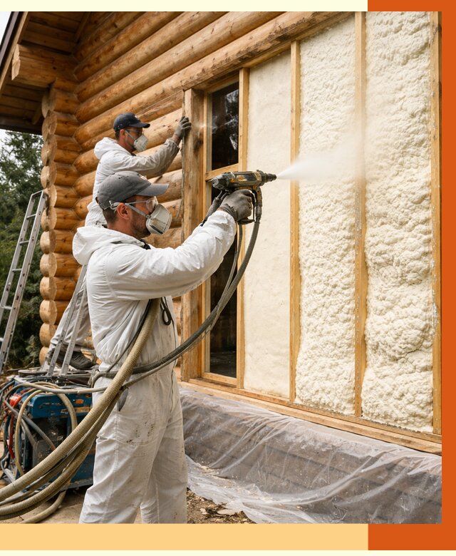 Утепление деревянного дома ППУ в Благовещенске от 4266 руб/м2 | ТепломастерБгн — под ключ