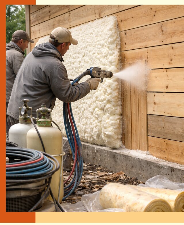 Утепление деревянного дома пенополиуретаном в Благовещенске