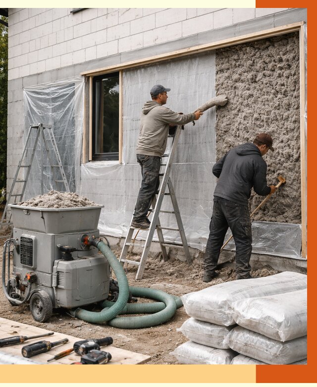 Утепление дома из газобетона эковатой в Благовещенске от 4571 руб./м2 | ТепломастерБгн