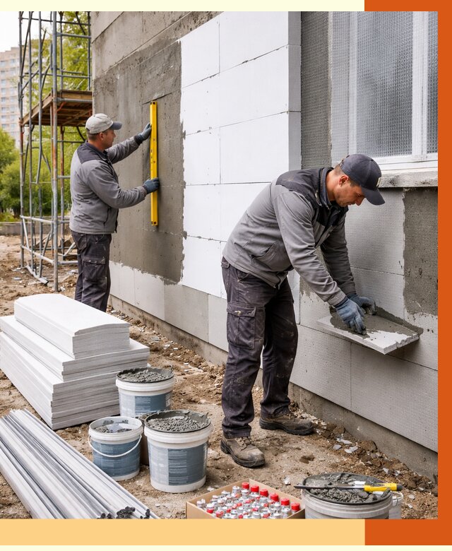 Утепление фасада и стен снаружи в Благовещенске от 4266 руб. | ТепломастерБгн