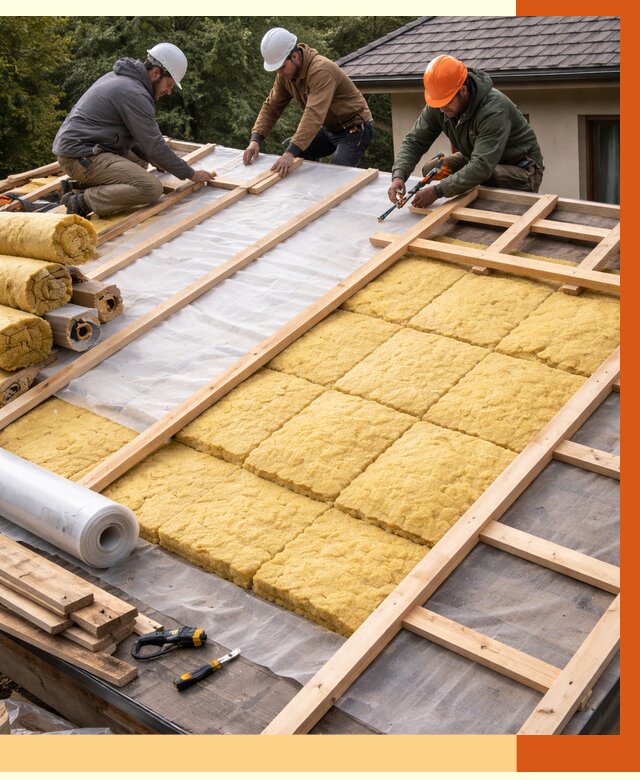 Утепление скатной крыши в Благовещенске от 1270 руб./м2 под ключ | ТепломастерБгн