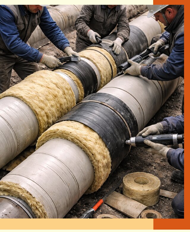 Утепление трубопровода в Благовещенске под ключ от 1879 руб. — надежно и выгодно | ТепломастерБгн