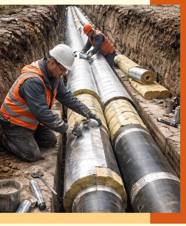 Утепление теплотрассы в Благовещенске от 4571 руб./м2 — ппу и комплексная изоляция | ТепломастерБгн