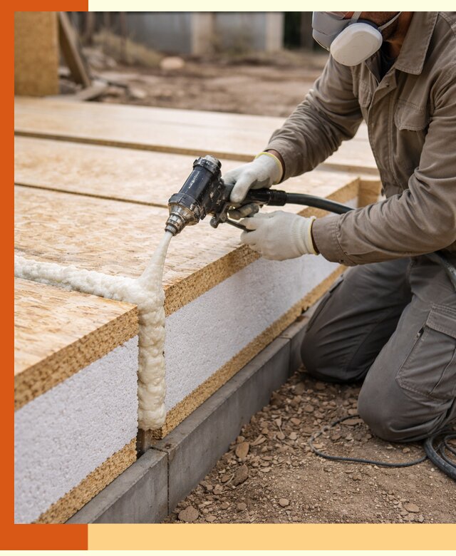 Утепление СИП-панелей пенополиуретаном (ППУ) в Благовещенске