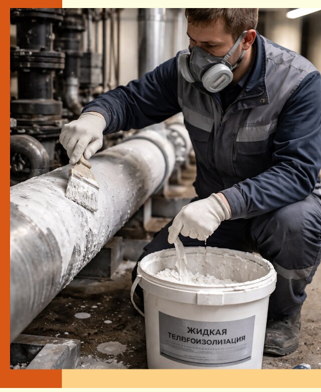 Утепление оборудования жидкой теплоизоляцией в Благовещенске