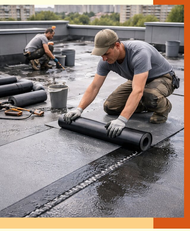 Гидроизоляция плоской кровли в Благовещенске от 4571 руб./м2 — профессионально | ТепломастерБгн