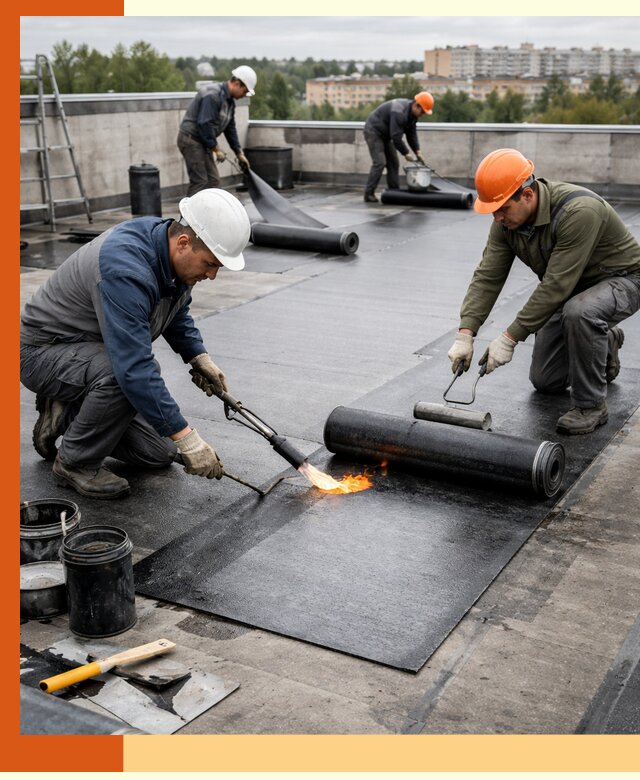 Профессиональная гидроизоляция плоской кровли в Благовещенске
