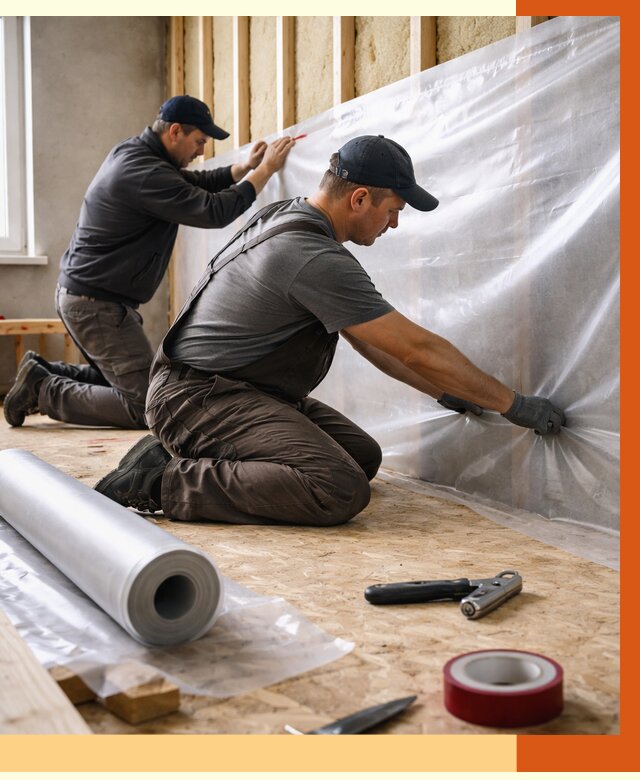 Монтаж пароизоляции в Благовещенске от 2539 руб. — установка и укладка под ключ | ТепломастерБгн